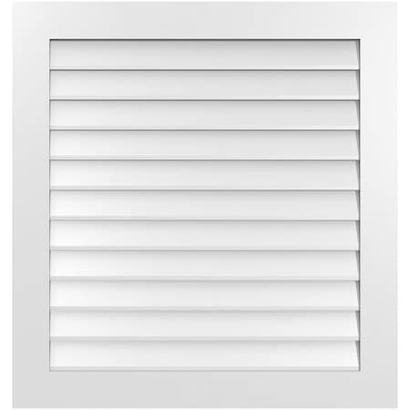 Ekena Millwork Vertical Surface Mount PVC Gable Vent: Non-Functional, w/3-1/2"W x 1"H, Standard Frame, 36"W x 38"H GVPVE36X3801SN